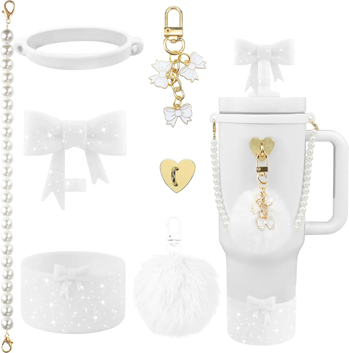 40oz Personalized Photo Tumbler with Charms (3 or 4photos only)