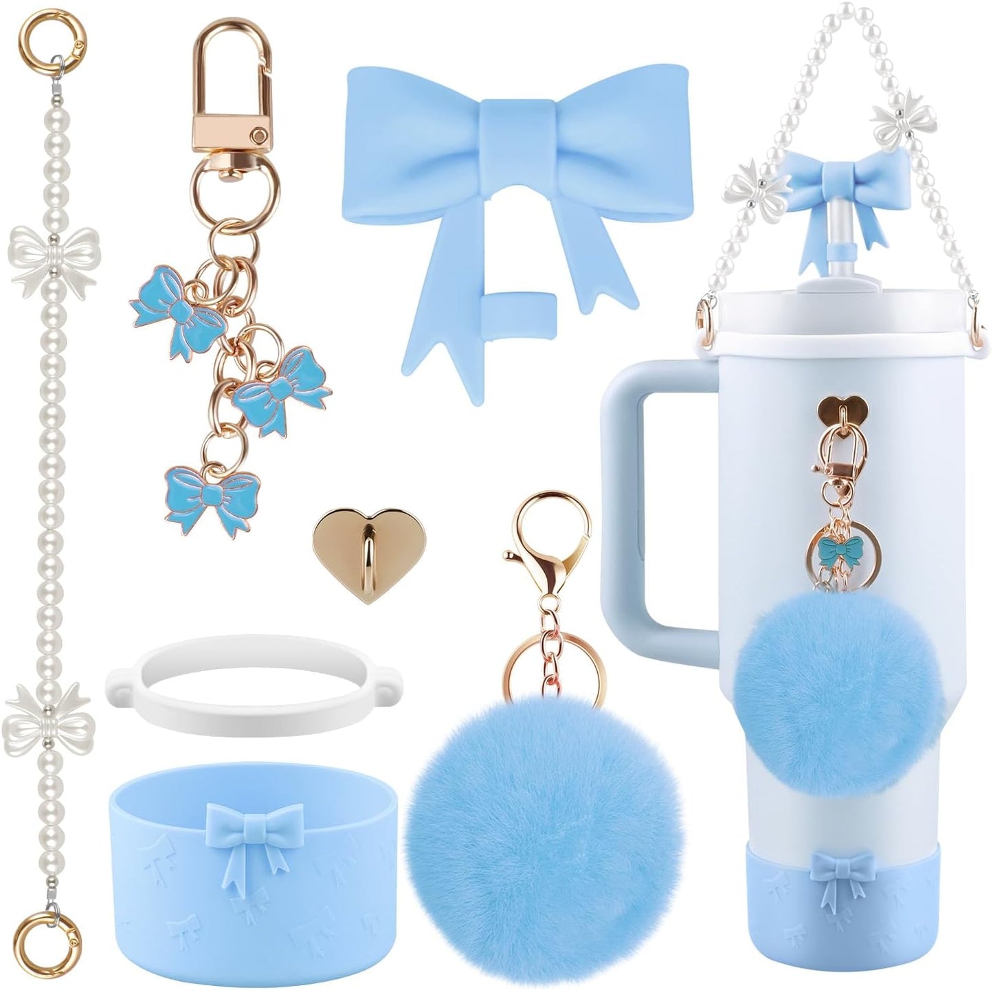 40oz Personalized Photo Tumbler with Charms (3 or 4photos only)
