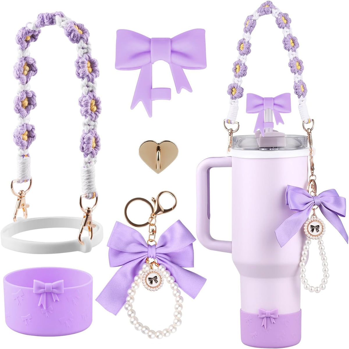 40oz Personalized Photo Tumbler with Charms (3 or 4photos only)