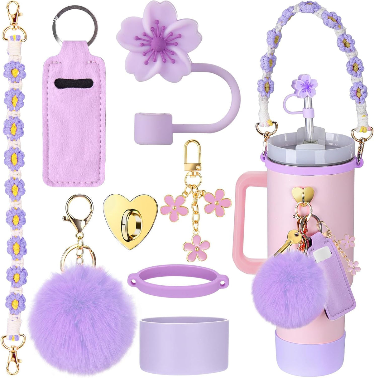 40oz Personalized Photo Tumbler with Charms (3 or 4photos only)