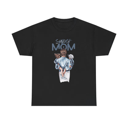 Super Mom Unisex Heavy Cotton Tee, Gift for Mothers Day