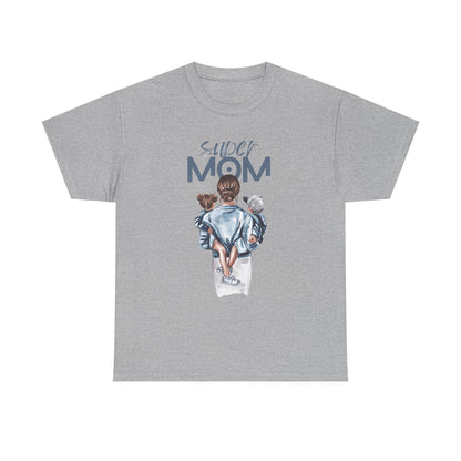 Super Mom Unisex Heavy Cotton Tee, Gift for Mothers Day
