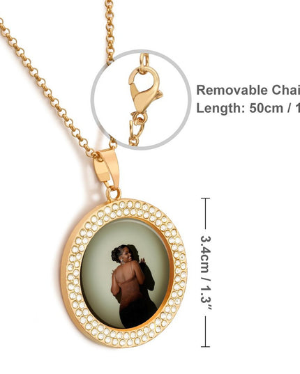 Rhinestone-Embellished Necklace(Partial Printing)