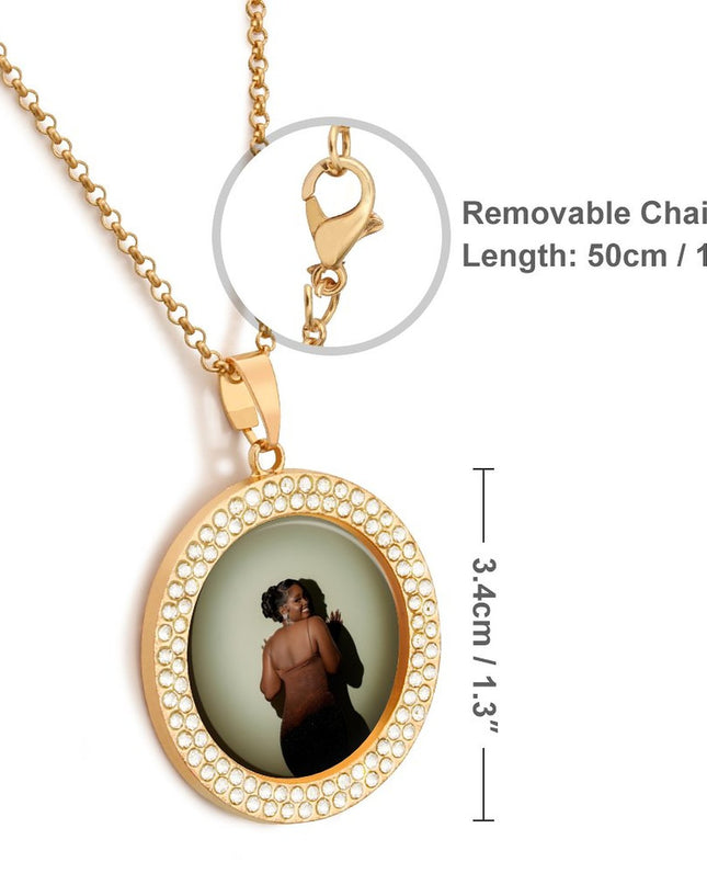 Rhinestone-Embellished Necklace(Partial Printing)