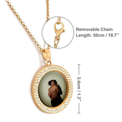 Rhinestone-Embellished Necklace(Partial Printing)