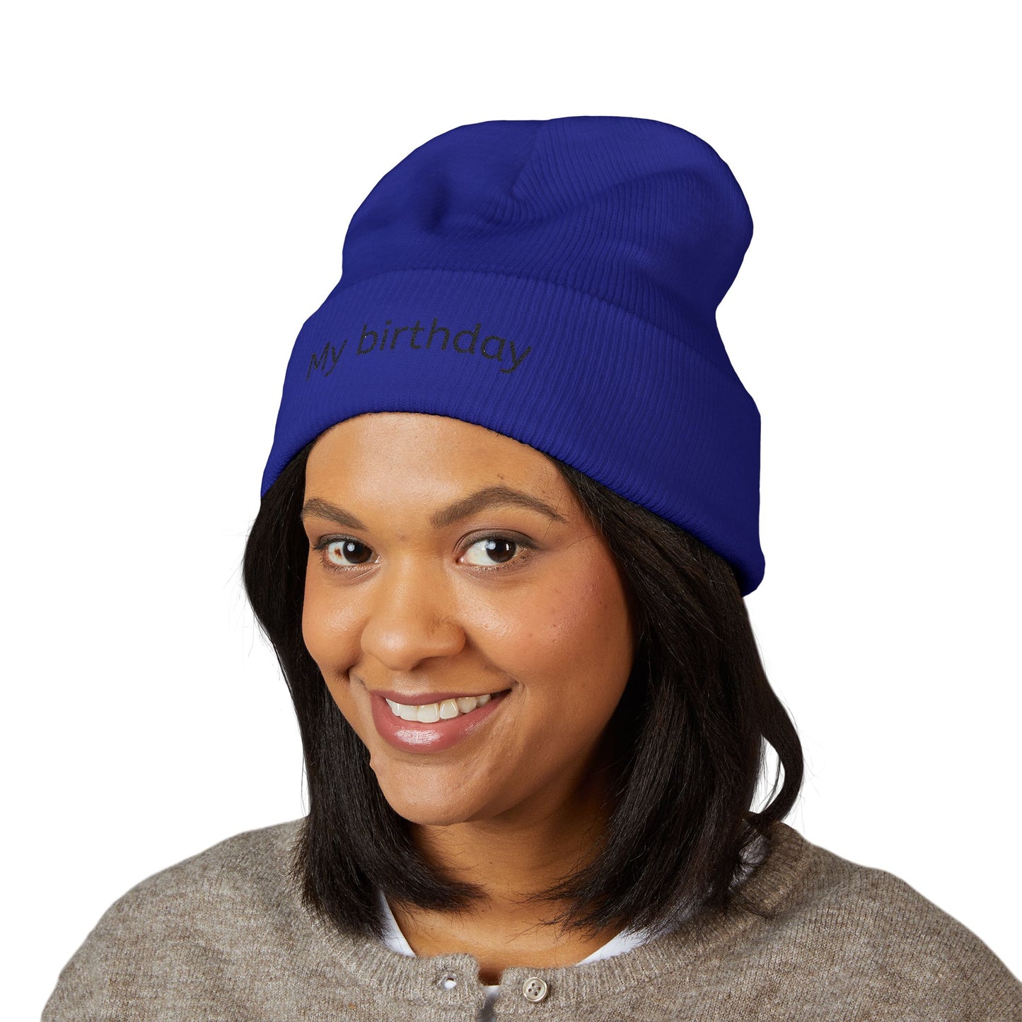 Birthday Embroidered Beanie, Classic Cuffed Hat, Personalized Winter Hat, Gift for Him/Her, Cozy Accessory for Celebrations