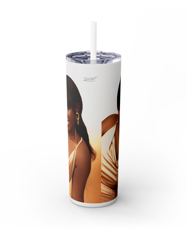 Chic Skinny Tumbler with Straw, 20oz | Stylish Drinkware for Every Occasion, Perfect Gift for Friends, Summer Vibes, Home & Office Decor