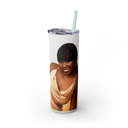 Chic Skinny Tumbler with Straw, 20oz | Stylish Drinkware for Every Occasion, Perfect Gift for Friends, Summer Vibes, Home & Office Decor