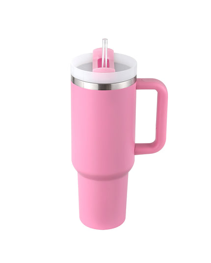40 Oz Tumbler With Handle Straw Insulated, Stainless Steel Spill Proof Vacuum   For Car Gym Office Travel (No photo)