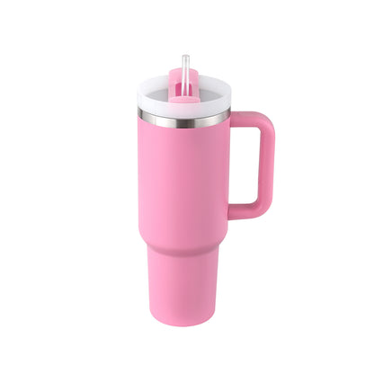 40 Oz Tumbler With Handle Straw Insulated, Stainless Steel Spill Proof Vacuum   For Car Gym Office Travel (No photo)