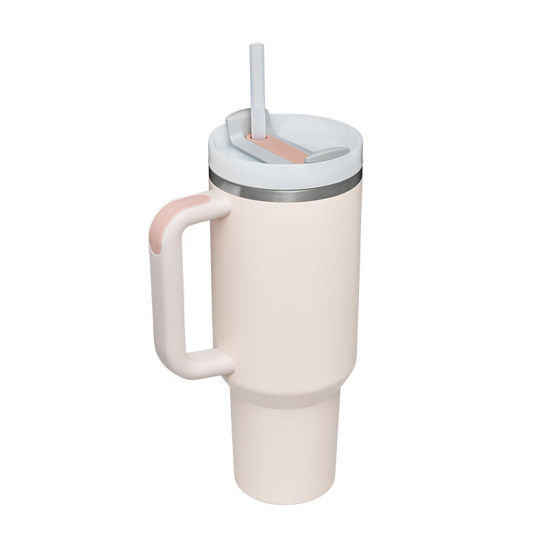 40 Oz Tumbler With Handle Straw Insulated, Stainless Steel Spill Proof Vacuum   For Car Gym Office Travel (No photo)