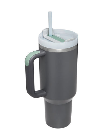 40 Oz Tumbler With Handle Straw Insulated, Stainless Steel Spill Proof Vacuum   For Car Gym Office Travel (No photo)