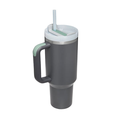 40 Oz Tumbler With Handle Straw Insulated, Stainless Steel Spill Proof Vacuum   For Car Gym Office Travel (No photo)