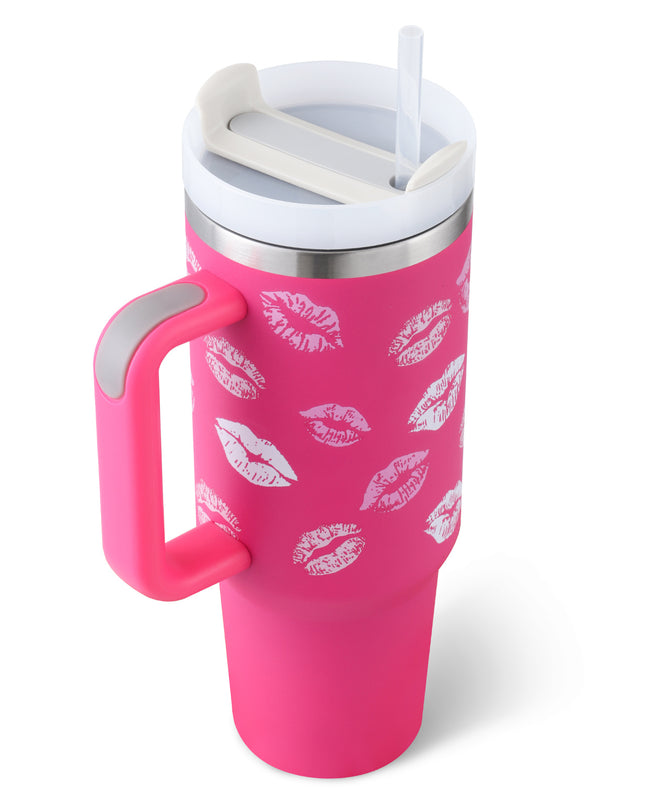 40 Oz Tumbler With Handle Straw Insulated, Stainless Steel Spill Proof Vacuum   For Car Gym Office Travel (No photo)