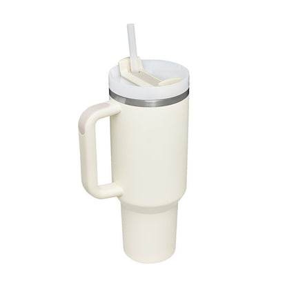 40 Oz Tumbler With Handle Straw Insulated, Stainless Steel Spill Proof Vacuum   For Car Gym Office Travel (No photo)