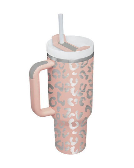 40 Oz Tumbler With Handle Straw Insulated, Stainless Steel Spill Proof Vacuum   For Car Gym Office Travel (No photo)