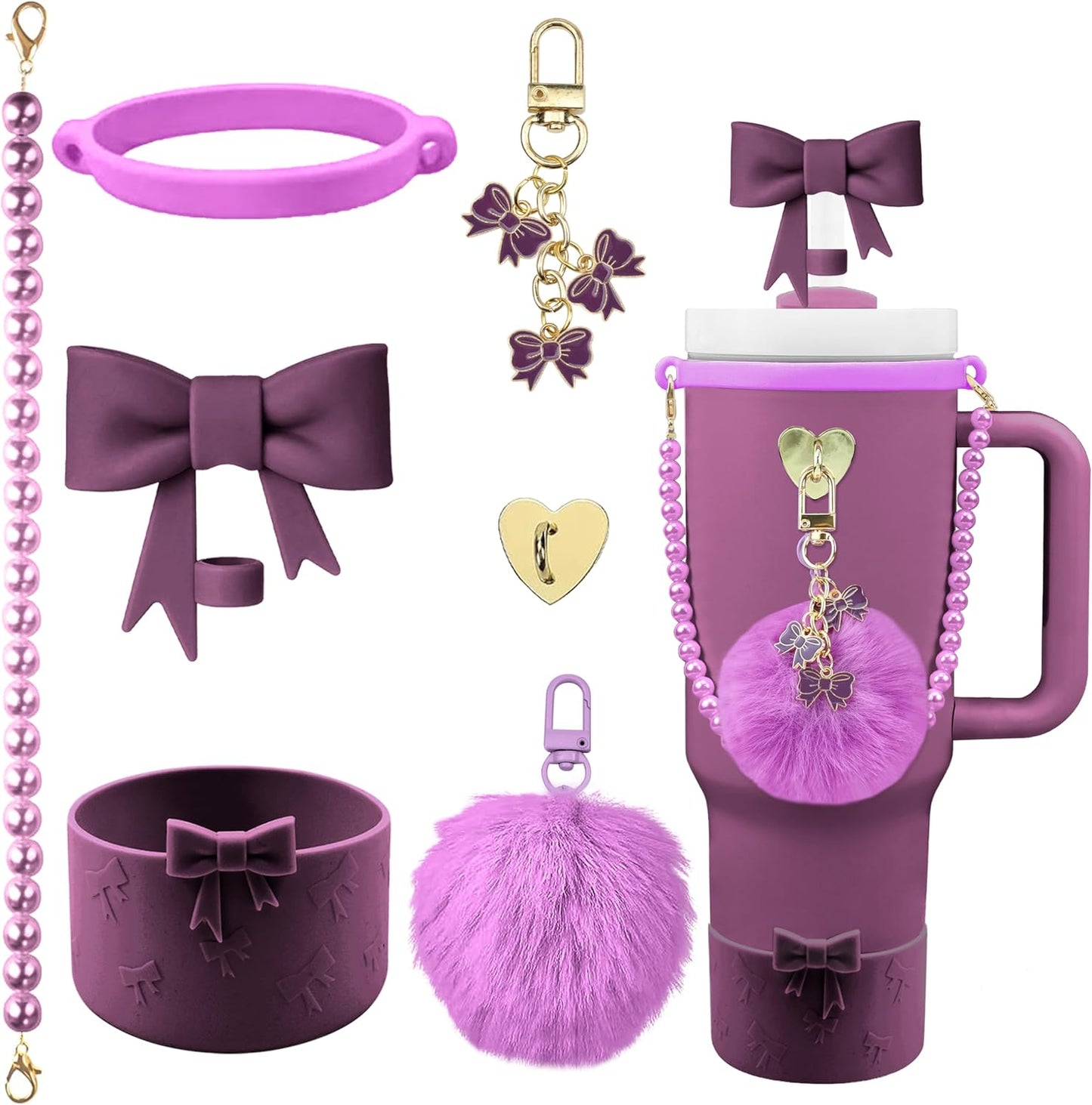 40oz Personalized Photo Tumbler with Charms (3 or 4photos only)