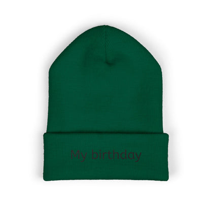 Birthday Embroidered Beanie, Classic Cuffed Hat, Personalized Winter Hat, Gift for Him/Her, Cozy Accessory for Celebrations