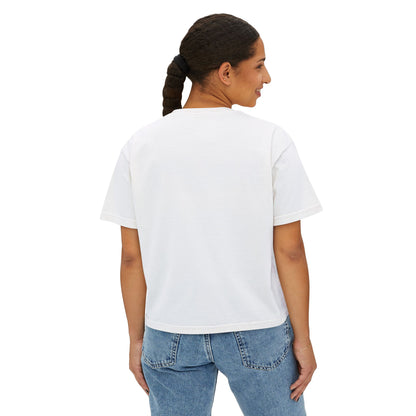 Cute Alien Graphic Women's Boxy Tee, Casual T-Shirt for Fun Vibes