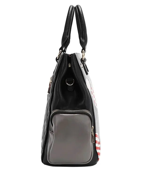 Eco-Leather Handbag with Side Pockets