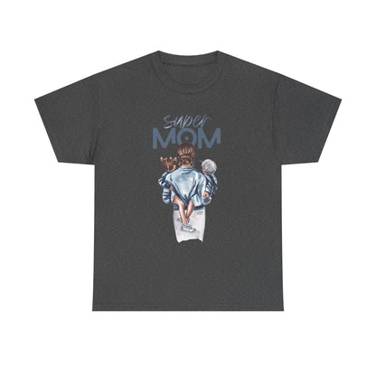 Super Mom Unisex Heavy Cotton Tee, Gift for Mothers Day