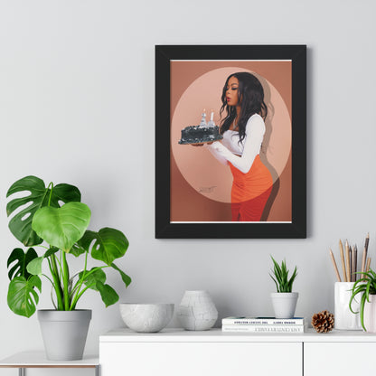 Chic Framed Vertical Poster, Home Decor, Wall Art, Modern Elegance, Birthday Gift, Stylish Artwork