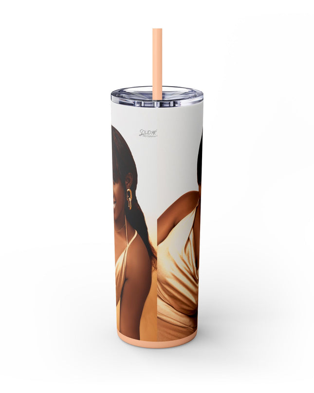 Chic Skinny Tumbler with Straw, 20oz | Stylish Drinkware for Every Occasion, Perfect Gift for Friends, Summer Vibes, Home & Office Decor