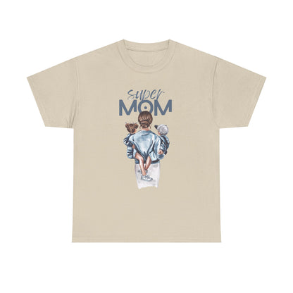 Super Mom Unisex Heavy Cotton Tee, Gift for Mothers Day