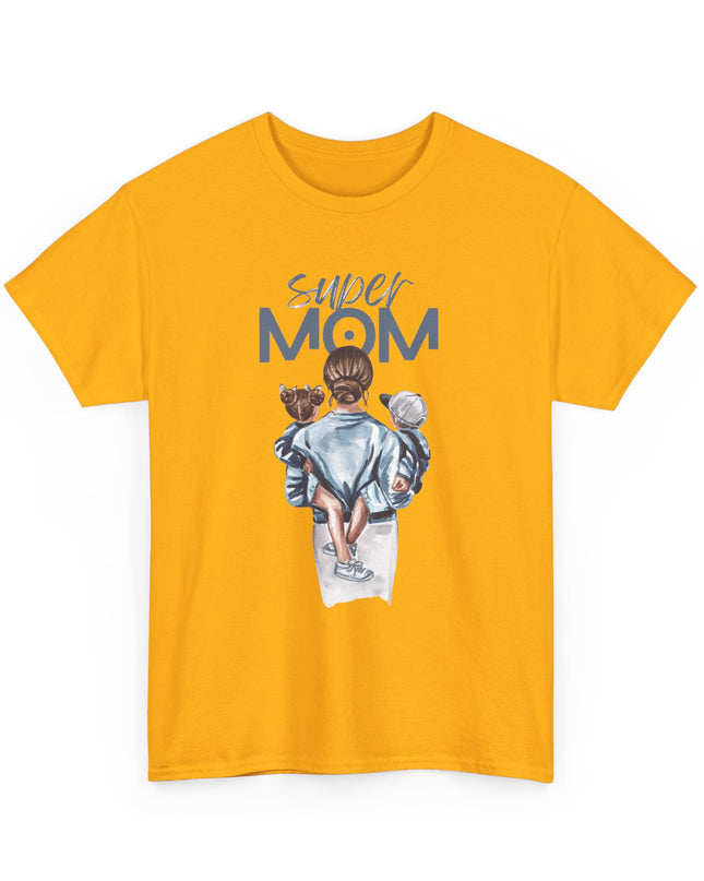 Super Mom Unisex Heavy Cotton Tee, Gift for Mothers Day