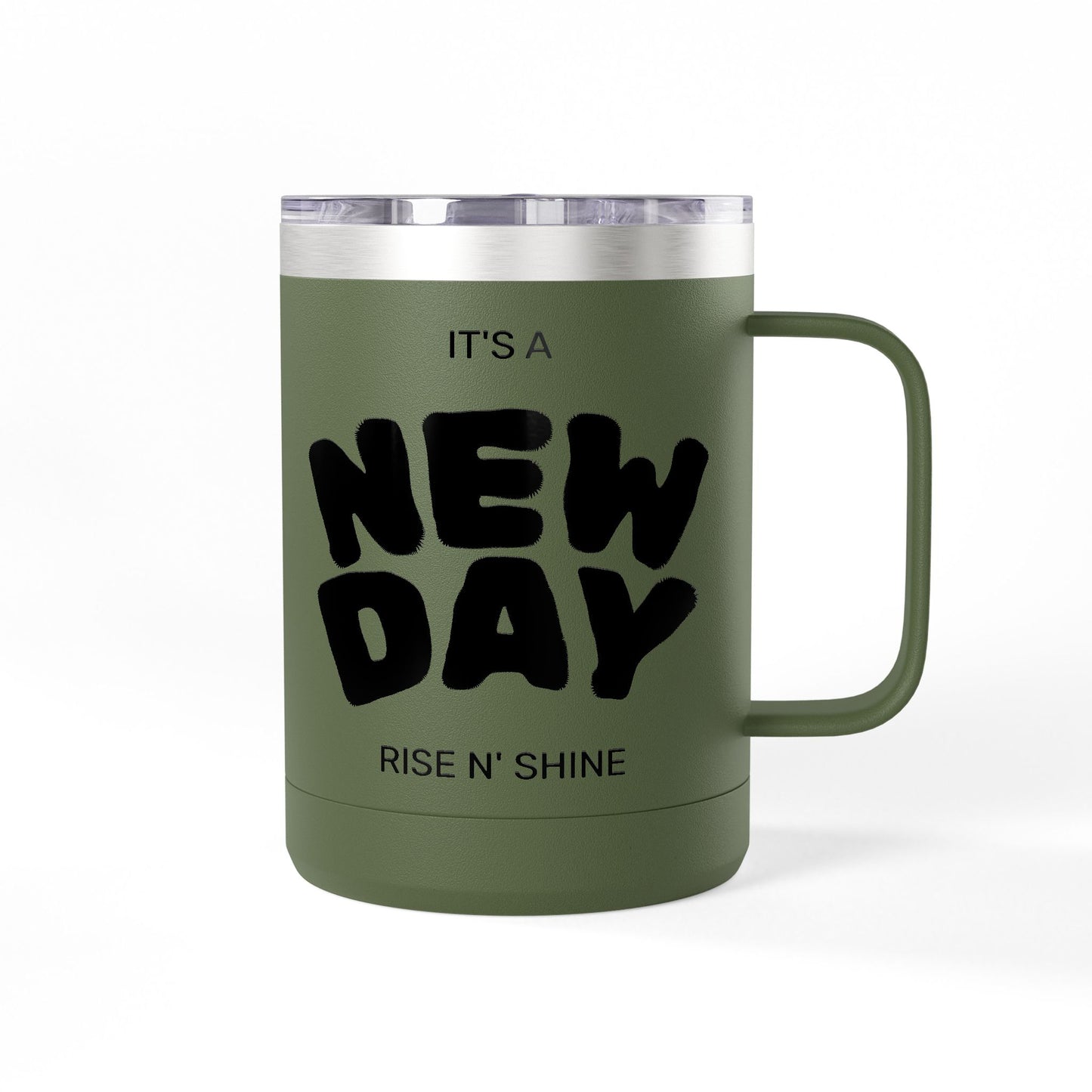 Inspirational Coffee Mug Tumbler, New Day, Rise n' Shine, Motivational Gift, Perfect for Office or Home, Daily Affirmation