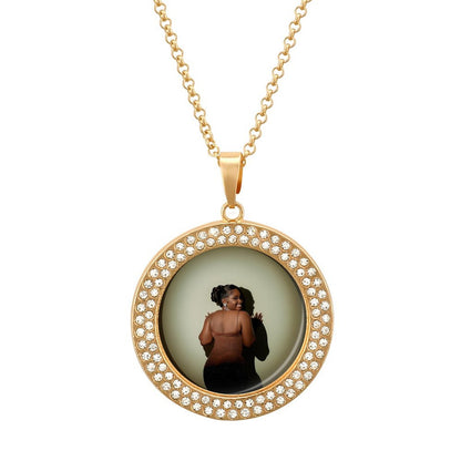 Rhinestone-Embellished Necklace(Partial Printing)