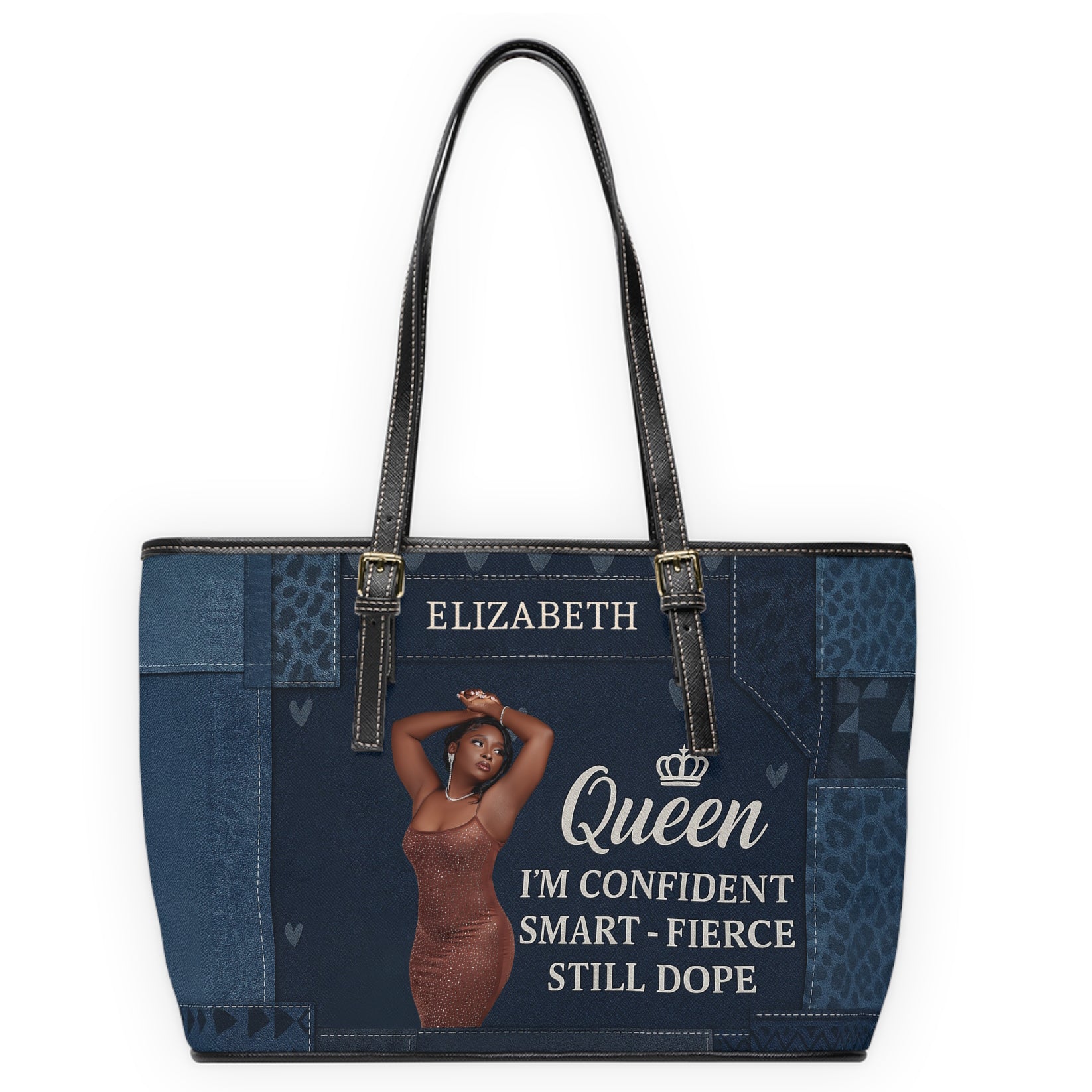 Queen Empowerment PU Leather Shoulder Bag, Stylish Tote, Gift for Her,