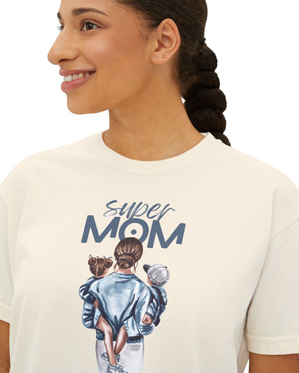 Super Mom Women's Boxy Tee, Gift for Moms, Casual Top, Mother's Day