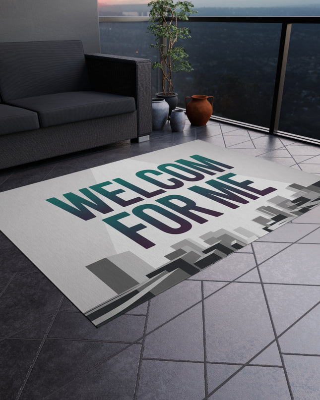 Stylish Outdoor Rug - Welcome For Me, Patio Mat, Garden Decor, Front Porch Welcome Mat, Modern Outdoor Living