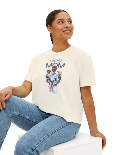 Super Mom Women's Boxy Tee, Gift for Moms, Casual Top, Mother's Day