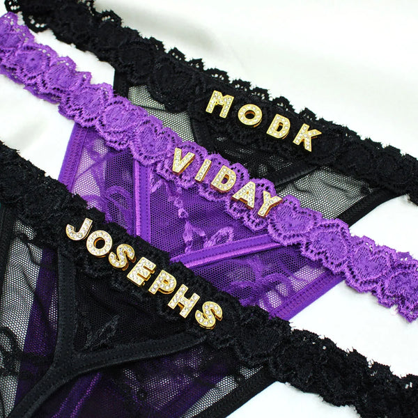 Custom Name Thong Panties Very Sexy Lace Underwear with Personalized Letters G-string Women Customized Gift for Hot Wife Lover (1pcs