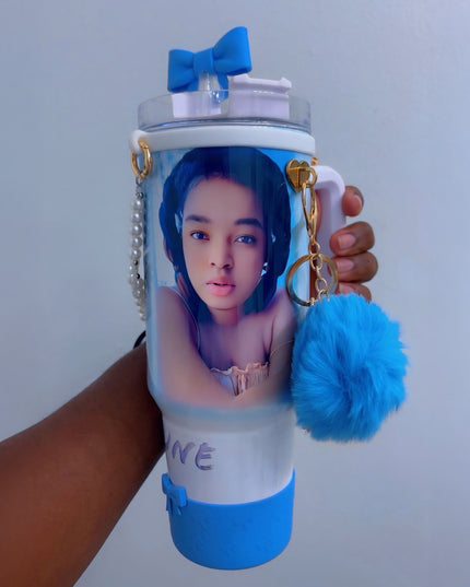 40oz Personalized Photo Tumbler with Charms (3 or 4photos only)