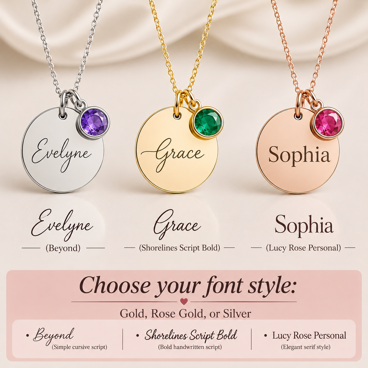 Personalized Birthstone Necklace