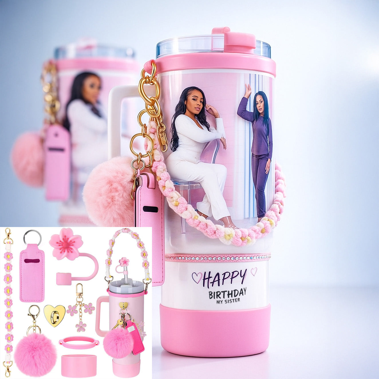 Charming Photo Keepsake Tumbler 40oz (1or4 photo )