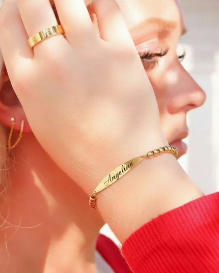 Bracelet 18K Gold PVD Stainless Steel ( please Name Only)
