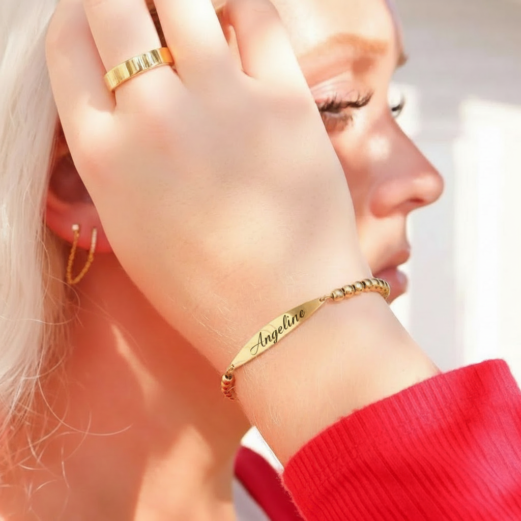 Bracelet 18K Gold PVD Stainless Steel ( please Name Only)