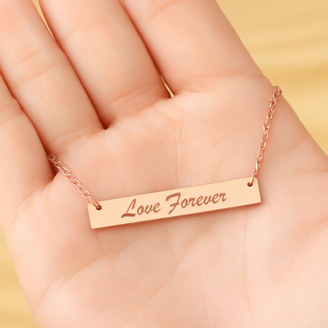 Stainless Steel Horizontal Bar Necklace