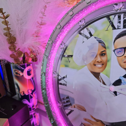 Custom Photo Wall Clock with LED Lights – A Timeless Memory” (Size 11x16)