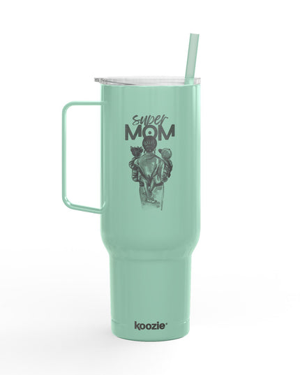 Super Mom Insulated Tumbler - 40oz Stainless Steel Cup for Coffee, Travel, Gifts, Personalization, Engraved Designs