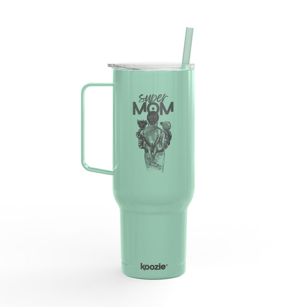Super Mom Insulated Tumbler - 40oz Stainless Steel Cup for Coffee, Travel, Gifts, Personalization, Engraved Designs
