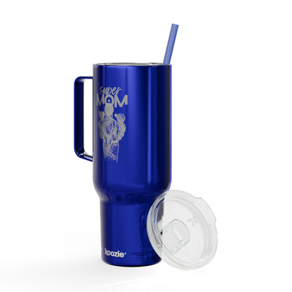 Super Mom Insulated Tumbler - 40oz Stainless Steel Cup for Coffee, Travel, Gifts, Personalization, Engraved Designs