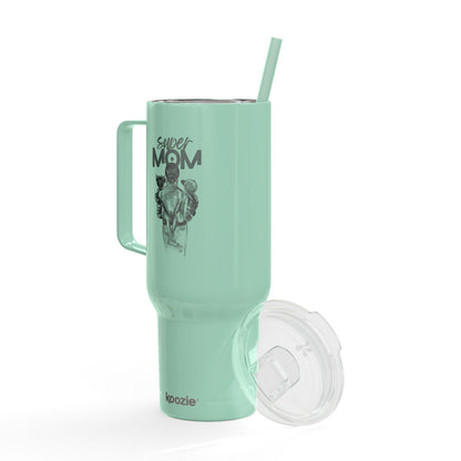 Super Mom Insulated Tumbler - 40oz Stainless Steel Cup for Coffee, Travel, Gifts, Personalization, Engraved Designs