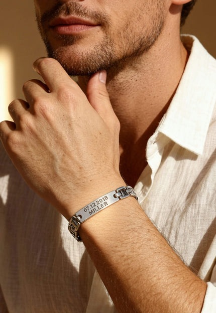 Stainless Steel Men's Blank Bracelet