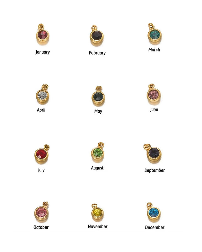 Birthstone Name Necklace Personalized Gifts for Women Jewelry