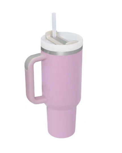 40 Oz Tumbler With Handle Straw Insulated, Stainless Steel Spill Proof Vacuum   For Car Gym Office Travel (No photo)